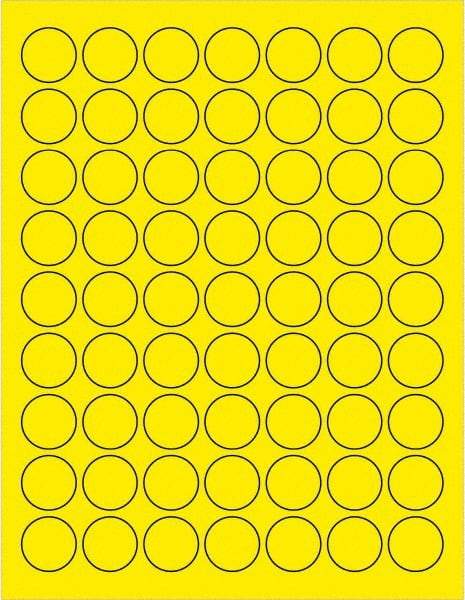 Tape Logic - 1" Long, Fluorescent Yellow Paper Laser Label - For Laser Printers - Americas Industrial Supply
