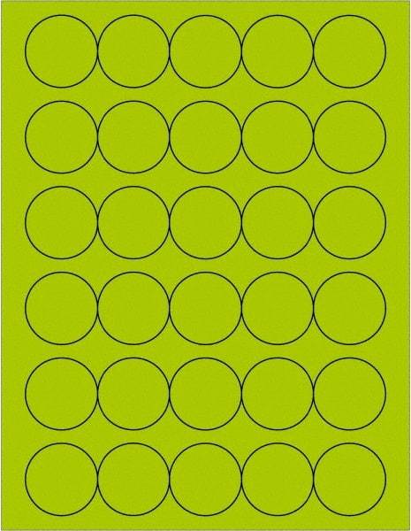 Tape Logic - 1-1/2" Long, Fluorescent Green Paper Laser Label - For Laser Printers - Americas Industrial Supply