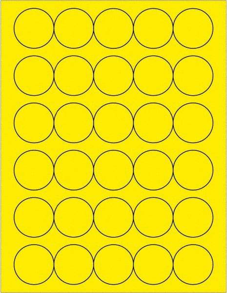 Tape Logic - 1-1/2" Long, Fluorescent Yellow Paper Laser Label - For Laser Printers - Americas Industrial Supply