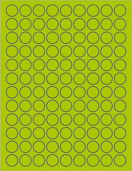 Tape Logic - 3/4" Long, Fluorescent Green Paper Laser Label - For Laser Printers - Americas Industrial Supply