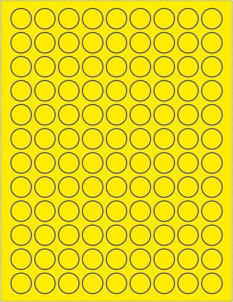 Tape Logic - 3/4" Long, Fluorescent Yellow Paper Laser Label - For Laser Printers - Americas Industrial Supply