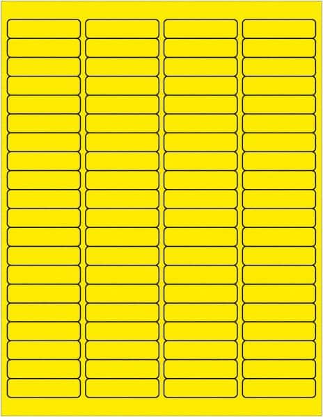 Tape Logic - 1/2" Long, Fluorescent Yellow Paper Laser Label - For Laser Printers - Americas Industrial Supply