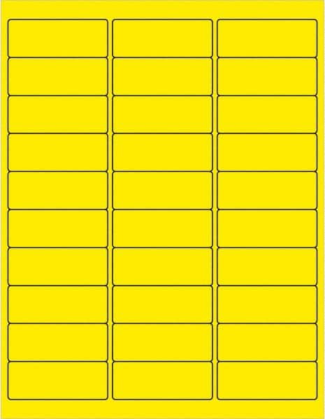 Tape Logic - 2-5/8" Long, Fluorescent Yellow Paper Laser Label - For Laser Printers - Americas Industrial Supply