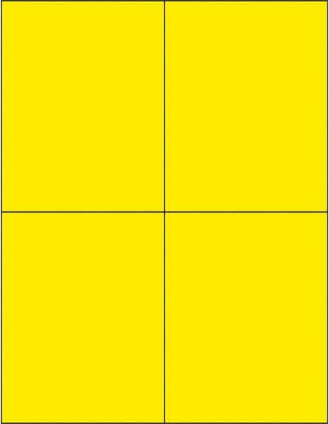 Tape Logic - 5-1/2" Long, Fluorescent Yellow Paper Laser Label - For Laser Printers - Americas Industrial Supply