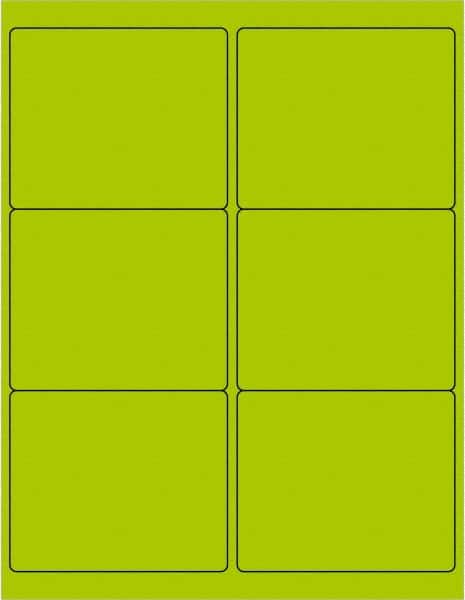 Tape Logic - 4" Long, Fluorescent Green Paper Laser Label - For Laser Printers - Americas Industrial Supply