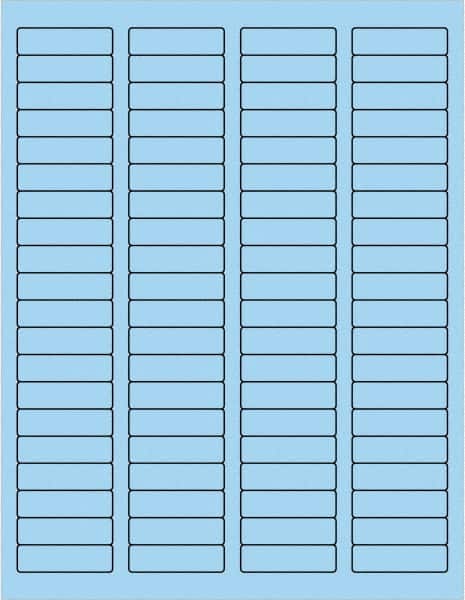 Made in USA - 1-3/4" Long, Pastel Blue Paper Laser Label - For Laser Printers - Americas Industrial Supply
