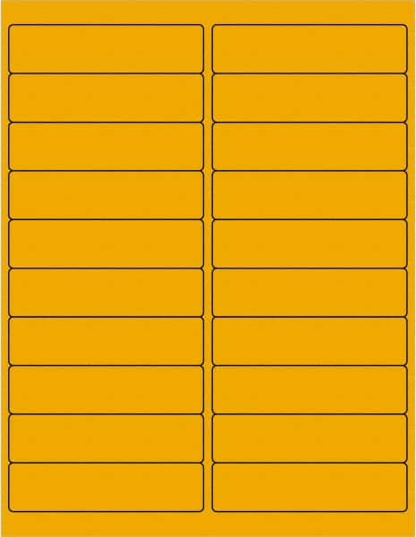 Tape Logic - 4" Long, Fluorescent Orange Paper Laser Label - For Laser Printers - Americas Industrial Supply
