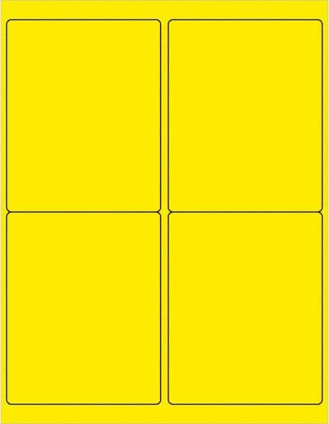 Tape Logic - 5" Long, Fluorescent Yellow Paper Laser Label - For Laser Printers - Americas Industrial Supply