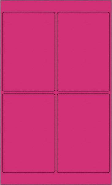 Tape Logic - 6" Long, Fluorescent Pink Paper Laser Label - For Laser Printers - Americas Industrial Supply