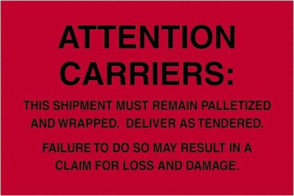 Tape Logic - 6" Long, Fluorescent Red Paper Shipping Label - For Multi-Use - Americas Industrial Supply