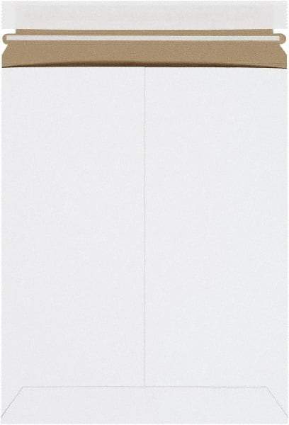 Made in USA - 12-1/4" Long x 9-3/4" Wide Peel-Off Self-Seal Flat Mailer - White - Americas Industrial Supply