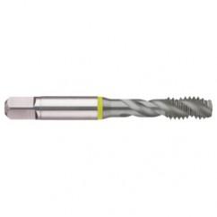 M12x1.75 6H 3-Flute Cobalt Yellow Ring Semi-Bottoming 40 degree Spiral Flute Tap-MolyGlide - Americas Industrial Supply