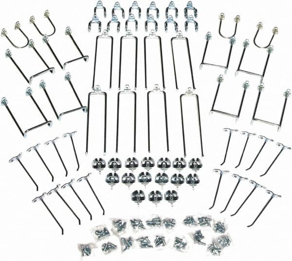 Triton - Silver Pegboard Wall Mounted Storage - For Use with DuraBoards, 1/4" & 1/8" Pegboards - Americas Industrial Supply