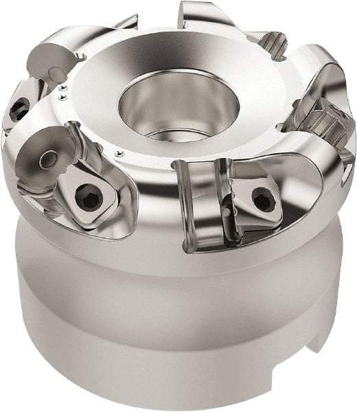 Seco - 50.32mm Cut Diam, 6mm Max Depth, 27mm Arbor Hole, 6 Inserts, RN.. 1207 Insert Style, Indexable Copy Face Mill - R220.26 Cutter Style, 10,600 Max RPM, 50mm High, Through Coolant, Series R220.26 - Americas Industrial Supply