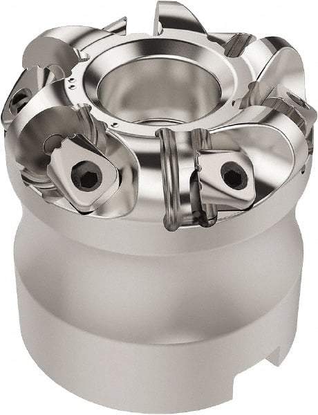 Seco - 37.33mm Cut Diam, 6mm Max Depth, 22mm Arbor Hole, 6 Inserts, RN.. 1204 Insert Style, Indexable Copy Face Mill - R220.26 Cutter Style, 16,700 Max RPM, 45mm High, Through Coolant, Series R220.26 - Americas Industrial Supply