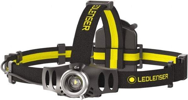 LED LENSER - White LED Bulb, 200 Lumens, Hands-free Flashlight - Black, Yellow Plastic Body, 3 AAA NiMH Batteries Included - Americas Industrial Supply