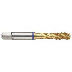 9/16-18 3B 4-Flute Cobalt Blue Ring Semi-Bottoming 40 degree Spiral Flute Tap-TiN - Americas Industrial Supply