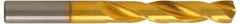 Guhring - 11.2mm 140° Solid Carbide Jobber Drill - TiN Finish, Right Hand Cut, Spiral Flute, Straight Shank, 118mm OAL, SU Point - Americas Industrial Supply
