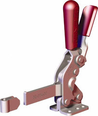 De-Sta-Co - 1,000 Lb Holding Capacity, Vertical Handle, Manual Hold Down Toggle Clamp - 64° Handle Movement, 76° Bar Opening, Solid Bar, Flanged Base, Carbon Steel - Americas Industrial Supply