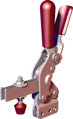 De-Sta-Co - 1,000 Lb Holding Capacity, Vertical Handle, Manual Hold Down Toggle Clamp - 64° Handle Movement, 76° Bar Opening, U-Bar, Straight Base, Carbon Steel - Americas Industrial Supply