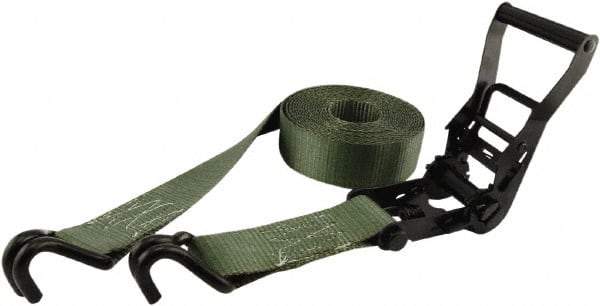 Erickson Manufacturing - 25' Long x 2" Wide, 10,000 Lb Basket Capacity, Polyester & Steel Web Sling - Green - Americas Industrial Supply