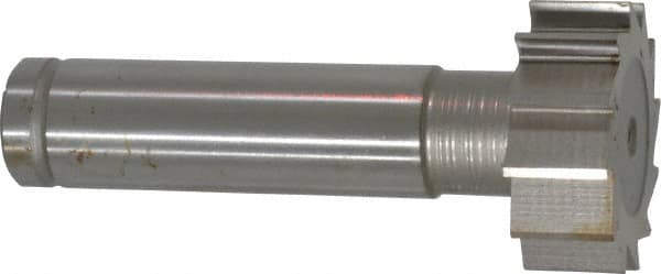 Made in USA - 1" Diam x 3/8" Face Width, Cobalt, 12 Teeth, Shank Connection Woodruff Keyseat Cutter - Uncoated, 2-3/8" OAL x 1/2" Shank, Straight Teeth, ANSI 1208, Old Standard 152 - Americas Industrial Supply