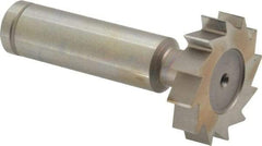 Made in USA - 1-1/8" Diam x 1/4" Face Width, Cobalt, 12 Teeth, Shank Connection Woodruff Keyseat Cutter - Uncoated, 2-1/4" OAL x 1/2" Shank, Straight Teeth, ANSI 809, Old Standard 18 - Americas Industrial Supply