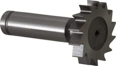 Made in USA - 1-1/4" Diam x 1/4" Face Width, Cobalt, 14 Teeth, Shank Connection Woodruff Keyseat Cutter - Uncoated, 2-1/4" OAL x 1/2" Shank, Straight Teeth, ANSI 810, Old Standard 21 - Americas Industrial Supply