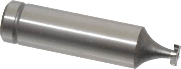 Made in USA - 1/4" Diam x 1/16" Face Width, Cobalt, 6 Teeth, Shank Connection Woodruff Keyseat Cutter - Uncoated, 2-1/16" OAL x 1/2" Shank, Staggered Teeth, ANSI 202, Old Standard 201 - Americas Industrial Supply