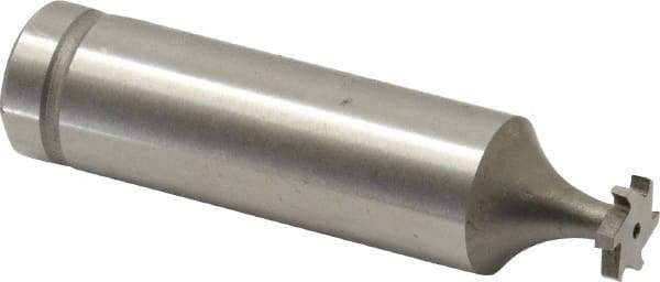 Made in USA - 5/16" Diam x 1/16" Face Width, Cobalt, 6 Teeth, Shank Connection Woodruff Keyseat Cutter - Uncoated, 2-1/16" OAL x 1/2" Shank, Staggered Teeth, ANSI 202-1/2, Old Standard 206 - Americas Industrial Supply