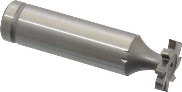 Made in USA - 5/8" Diam x 3/32" Face Width, Cobalt, 8 Teeth, Shank Connection Woodruff Keyseat Cutter - Uncoated, 2-3/32" OAL x 1/2" Shank, Staggered Teeth, ANSI 305, Old Standard 4 - Americas Industrial Supply