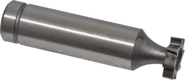 Made in USA - 1/2" Diam x 1/8" Face Width, Cobalt, 8 Teeth, Shank Connection Woodruff Keyseat Cutter - Uncoated, 2-1/8" OAL x 1/2" Shank, Staggered Teeth, ANSI 404, Old Standard 3 - Americas Industrial Supply