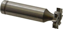 Made in USA - 3/4" Diam x 1/8" Face Width, Cobalt, 8 Teeth, Shank Connection Woodruff Keyseat Cutter - Uncoated, 2-1/8" OAL x 1/2" Shank, Staggered Teeth, ANSI 406, Old Standard 7 - Americas Industrial Supply