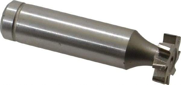 Made in USA - 5/8" Diam x 5/32" Face Width, Cobalt, 8 Teeth, Shank Connection Woodruff Keyseat Cutter - Uncoated, 2-5/32" OAL x 1/2" Shank, Staggered Teeth, ANSI 505, Old Standard 6 - Americas Industrial Supply
