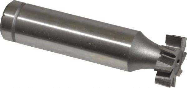 Made in USA - 5/8" Diam x 3/16" Face Width, Cobalt, 8 Teeth, Shank Connection Woodruff Keyseat Cutter - Uncoated, 2-3/16" OAL x 1/2" Shank, Staggered Teeth, ANSI 605, Old Standard 61 - Americas Industrial Supply