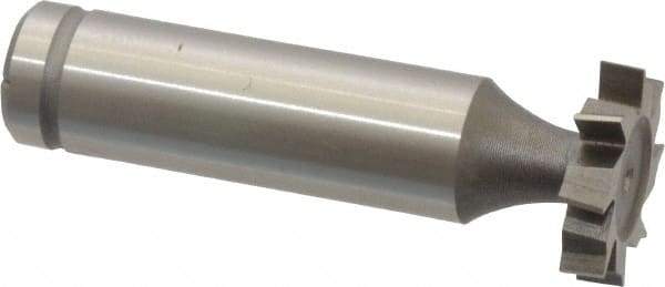 Made in USA - 3/4" Diam x 5/32" Face Width, Cobalt, 8 Teeth, Shank Connection Woodruff Keyseat Cutter - Uncoated, 2-5/32" OAL x 1/2" Shank, Staggered Teeth, ANSI 506, Old Standard 8 - Americas Industrial Supply