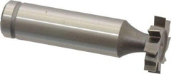 Made in USA - 3/4" Diam x 5/32" Face Width, Cobalt, 8 Teeth, Shank Connection Woodruff Keyseat Cutter - Uncoated, 2-5/32" OAL x 1/2" Shank, Staggered Teeth, ANSI 506, Old Standard 8 - Americas Industrial Supply