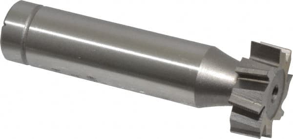 Made in USA - 3/4" Diam x 1/4" Face Width, Cobalt, 8 Teeth, Shank Connection Woodruff Keyseat Cutter - Uncoated, 2-1/4" OAL x 1/2" Shank, Staggered Teeth, ANSI 806, Old Standard 91 - Americas Industrial Supply