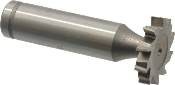 Made in USA - 7/8" Diam x 5/32" Face Width, Cobalt, 10 Teeth, Shank Connection Woodruff Keyseat Cutter - Uncoated, 2-5/32" OAL x 1/2" Shank, Staggered Teeth, ANSI 507, Old Standard 10 - Americas Industrial Supply
