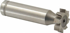 Made in USA - 3/4" Diam x 3/16" Face Width, Cobalt, 8 Teeth, Shank Connection Woodruff Keyseat Cutter - Uncoated, 2-3/16" OAL x 1/2" Shank, Staggered Teeth, ANSI 606, Old Standard 9 - Americas Industrial Supply