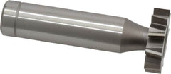 Made in USA - 7/8" Diam x 7/32" Face Width, Cobalt, 10 Teeth, Shank Connection Woodruff Keyseat Cutter - Uncoated, 2-7/32" OAL x 1/2" Shank, Staggered Teeth, ANSI 707, Old Standard 12 - Americas Industrial Supply