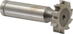 Made in USA - 1" Diam x 3/16" Face Width, Cobalt, 10 Teeth, Shank Connection Woodruff Keyseat Cutter - Uncoated, 2-3/16" OAL x 1/2" Shank, Staggered Teeth, ANSI 608, Old Standard 13 - Americas Industrial Supply