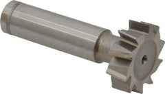 Made in USA - 1" Diam x 5/16" Face Width, Cobalt, 10 Teeth, Shank Connection Woodruff Keyseat Cutter - Uncoated, 2-5/16" OAL x 1/2" Shank, Staggered Teeth, ANSI 1008, Old Standard B - Americas Industrial Supply