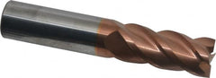 ProMax - 3/4", 1-5/8" LOC, 3/4" Shank Diam, 4" OAL, 4 Flute, Solid Carbide Square End Mill - Single End, TiCN Finish, Spiral Flute, 40° Helix, Right Hand Cut, Right Hand Flute, Series 111 - Americas Industrial Supply