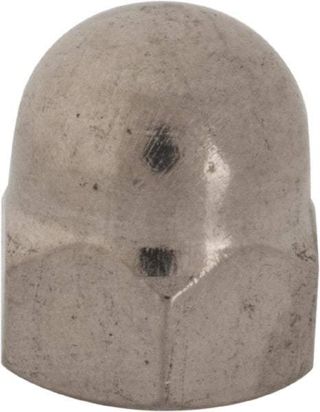 Value Collection - 7/16-20" UNF, 5/8" Width Across Flats, Uncoated, Stainless Steel Acorn Nut - 23/32" Overall Height, Grade 18-8 - Americas Industrial Supply