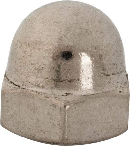 Value Collection - 7/16-14" UNC, 5/8" Width Across Flats, Uncoated, Stainless Steel Acorn Nut - 23/32" Overall Height, Grade 18-8 - Americas Industrial Supply