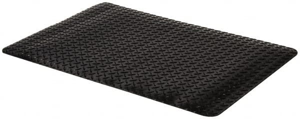 PRO-SAFE - 3' Long x 2' Wide, Dry Environment, Anti-Fatigue Matting - Black, Vinyl with Vinyl Sponge Base, Beveled on 4 Sides - Americas Industrial Supply