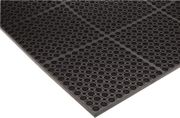PRO-SAFE - 5' Long x 3' Wide, Dry/Wet Environment, Anti-Fatigue Matting - Black, SBR Rubber with Rubber Base - Americas Industrial Supply