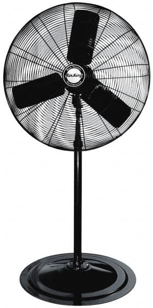 Air King - 30" Blade, 1/4 hp, 7,400 Max CFM, Single Phase Non-Oscillating Pedestal Fan - 2.04 Amps, 120 Volts, 3 Speed - Americas Industrial Supply