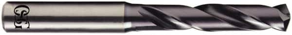 OSG - 12.6mm 140° Spiral Flute Solid Carbide Screw Machine Drill Bit - WD1 Finish, Right Hand Cut, 60mm Flute Length, 107mm OAL, Straight Shank, Through Coolant - Americas Industrial Supply